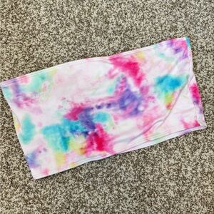 Zaful Tie-Dye Strapless Bikini Top